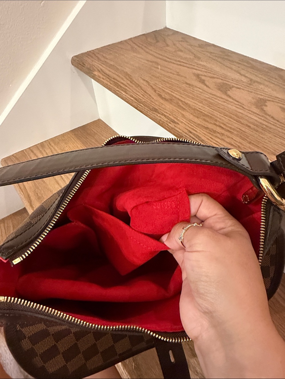 LV BUCKLE BAG❤️DAMIER EBENE LOUIS VUITTON TOTE SHOULDER BAG ZIPPER LV JACKIE BAG - Picture 5 of 17